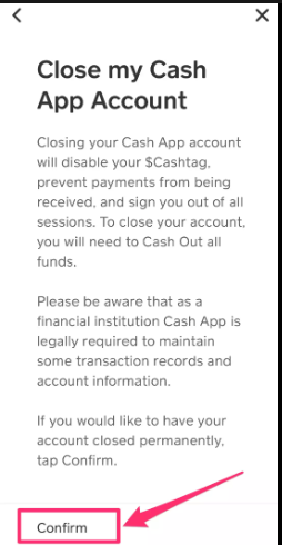 How to close a cash app account